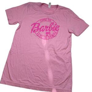 BELLA CANVAS Come On‎ Barbie Let's Go Party Short Sleeve Tee Shirt Pink Sz Small